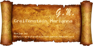 Greifenstein Marianna névjegykártya